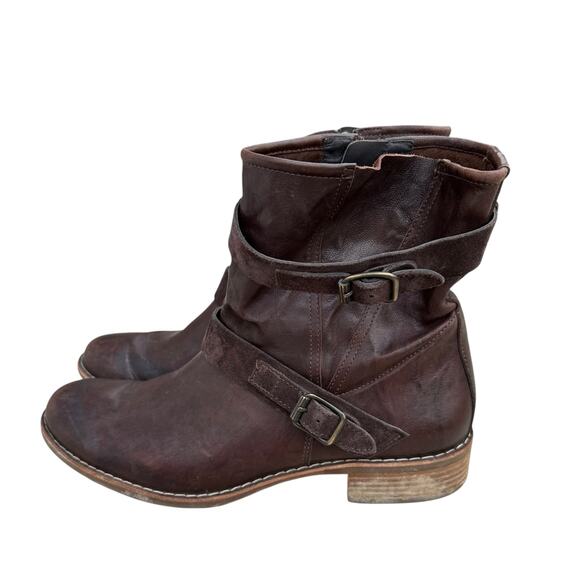 Paul Green Motoboots Soft Leather ankle UK 7.5 brown natural munchen flat boots - Picture 2 of 11